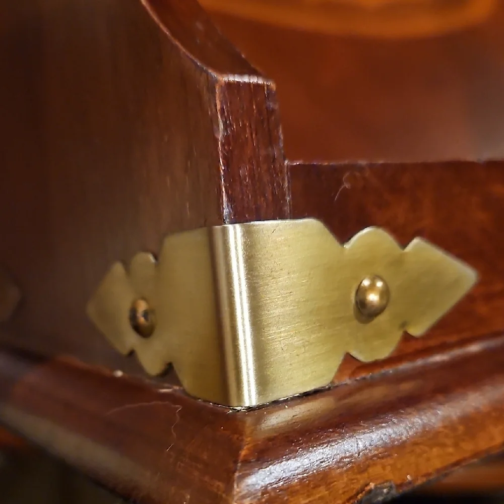 Quality Pottery Barn Wooden Dual Tantalus Decanter Holder Caddy w/Brass Accents